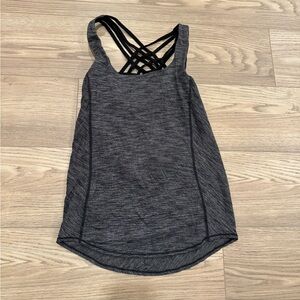 Lululemon Women Free‎ to Be Serene Strappy Back Open Back Bra Tank Top Gray 4